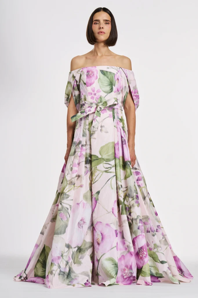 green vine dress Pink & Floral Taffeta baptism dresses